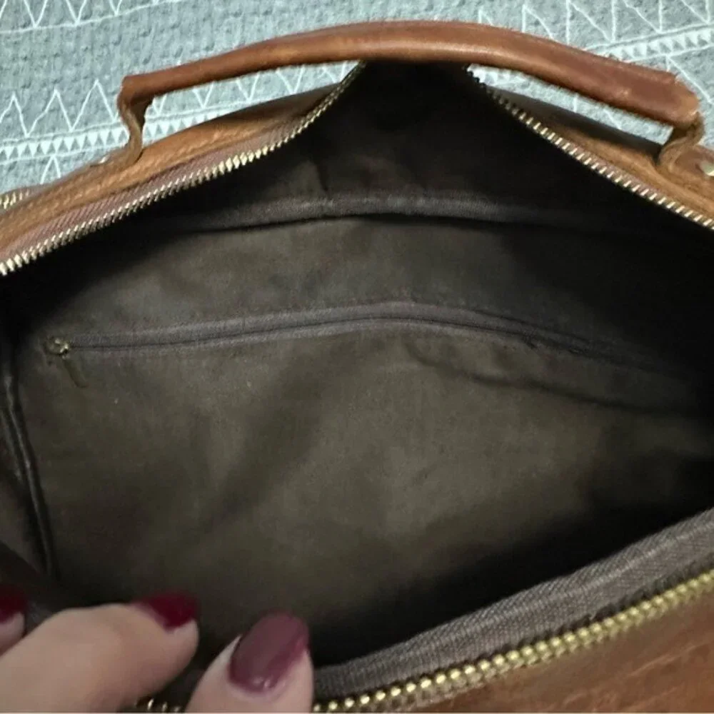 Men’s Brown Leather Briefcase Laptop Messenger Bag Vintage Work Business Satchel